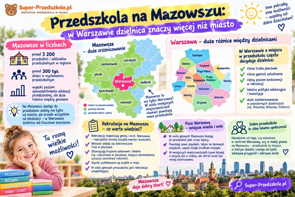 Przedszkola na Mazowszu: w Warszawie dzielnica znaczy więcej niż miasto